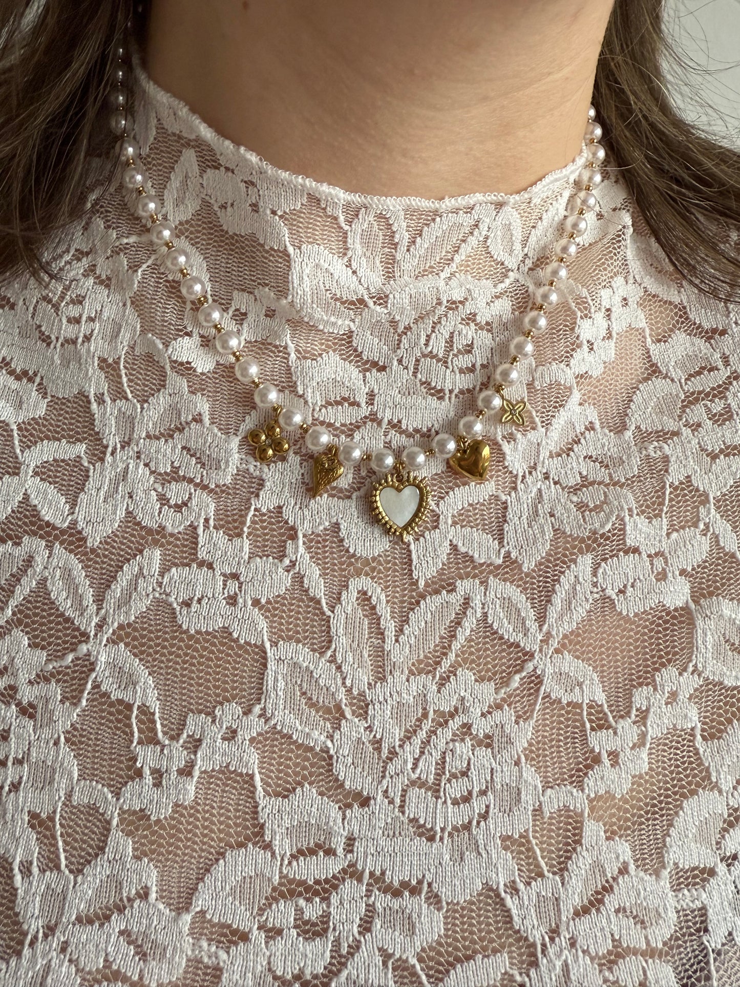 Bedelketting parel goud