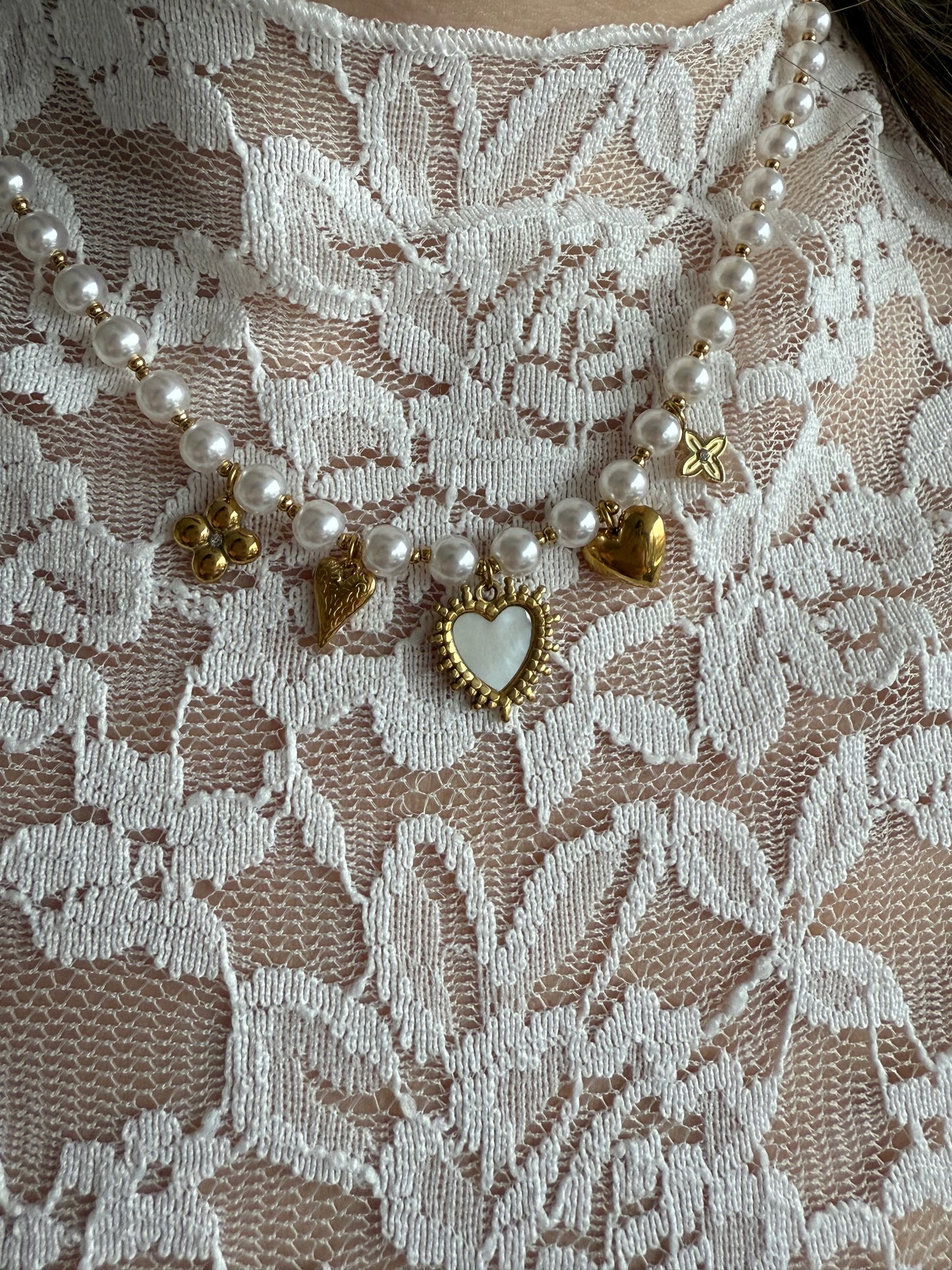 Bedelketting parel goud