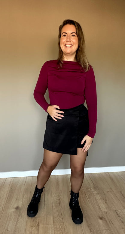 Glitter skort black