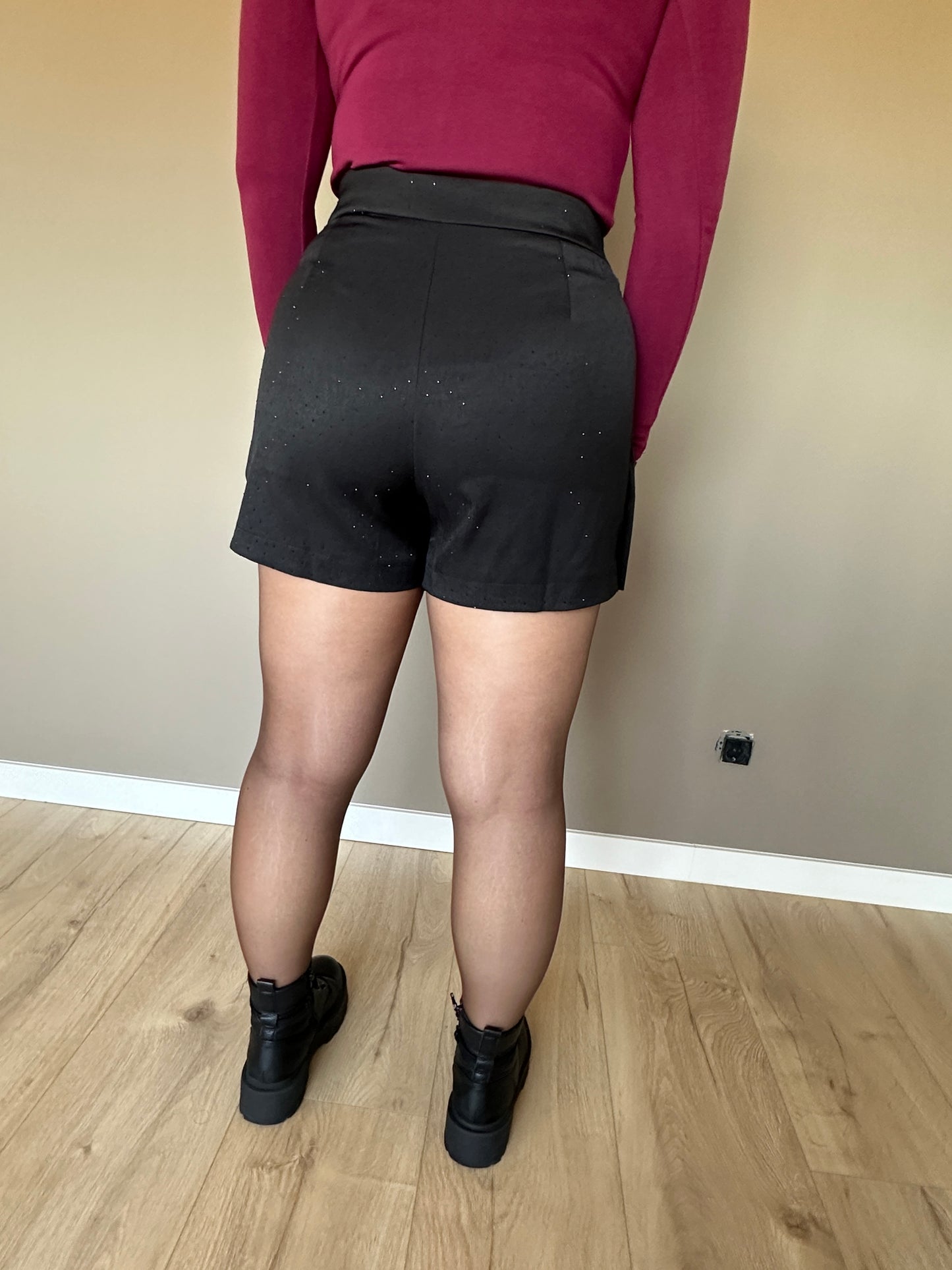 Glitter skort black