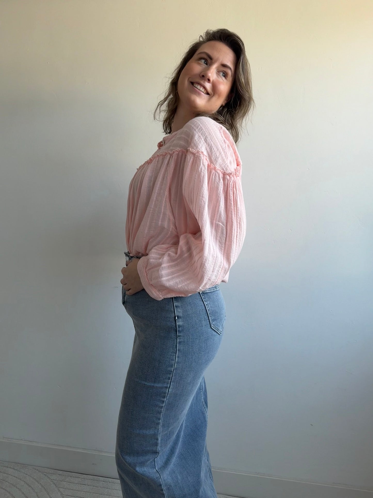 Bobbie striped blouse pink