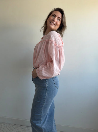 Bobbie striped blouse pink