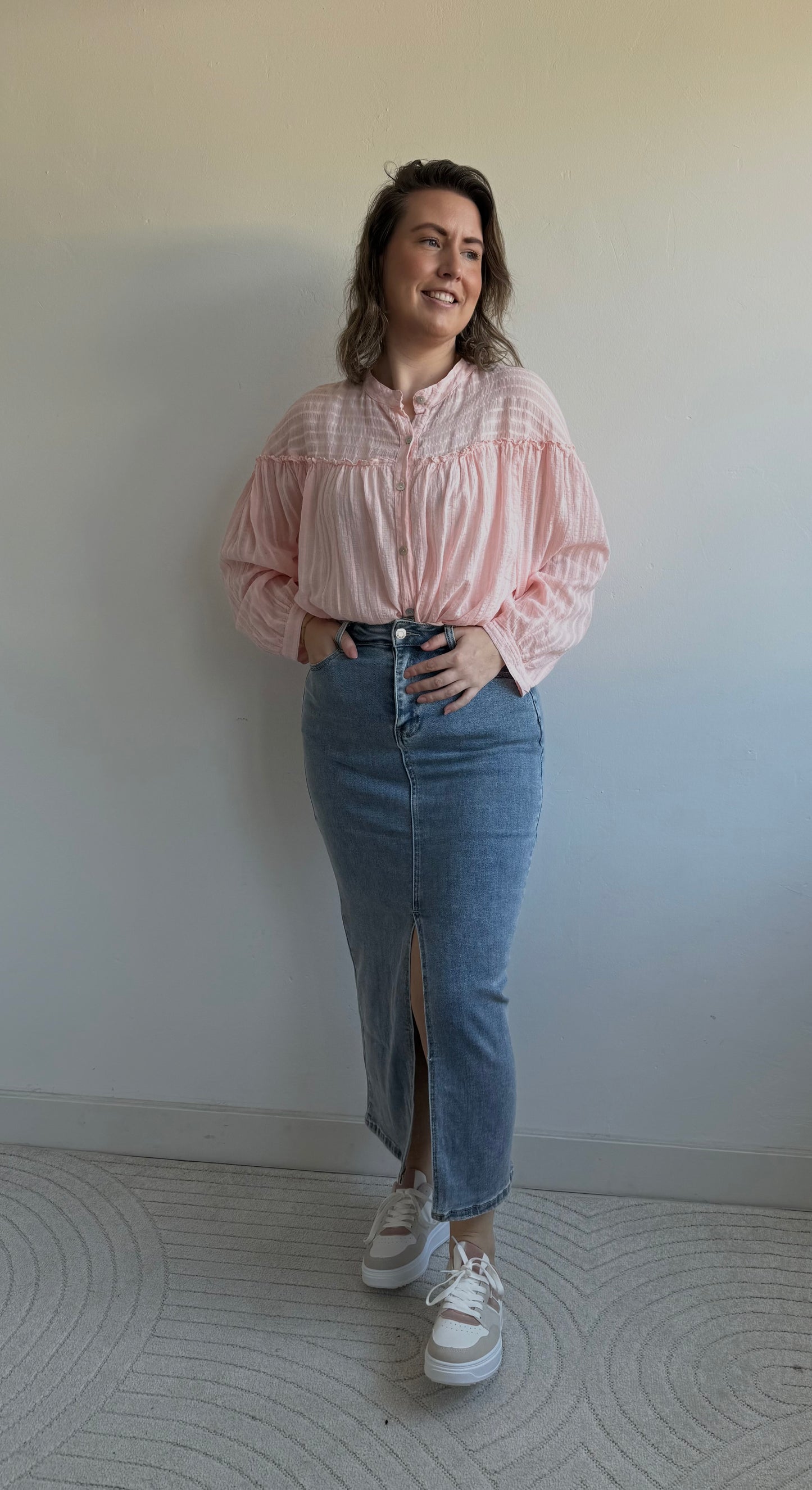 Bobbie striped blouse pink